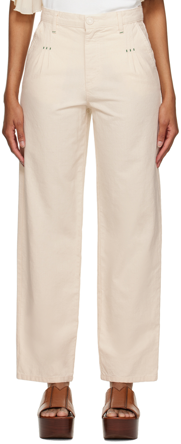 See by Chloé Off-White Pleated Jeans See by Chloe