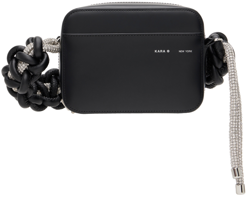 KARA SSENSE Exclusive Black Crystal Cobra Camera Bag Kara