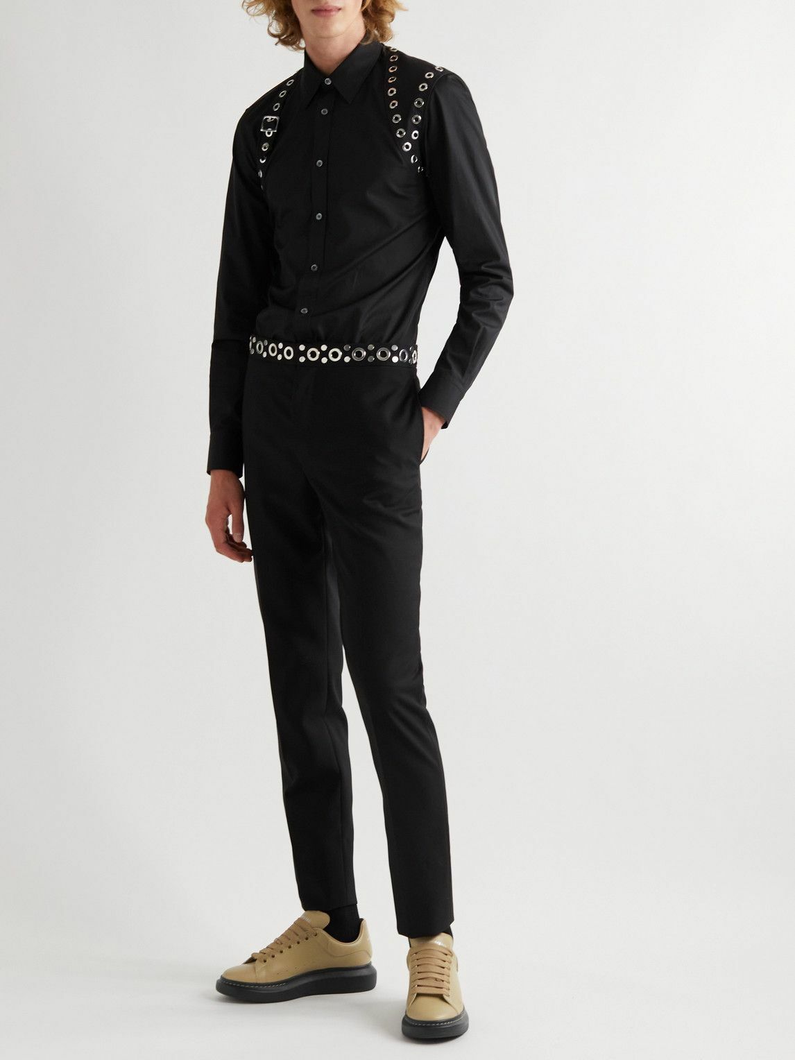 Alexander McQueen ExaggeratedSole Leather Sneakers Brown Alexander McQueen