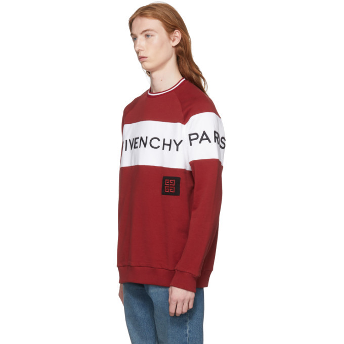 Givenchy Red and White Vintage Fit Logo Sweatshirt Givenchy