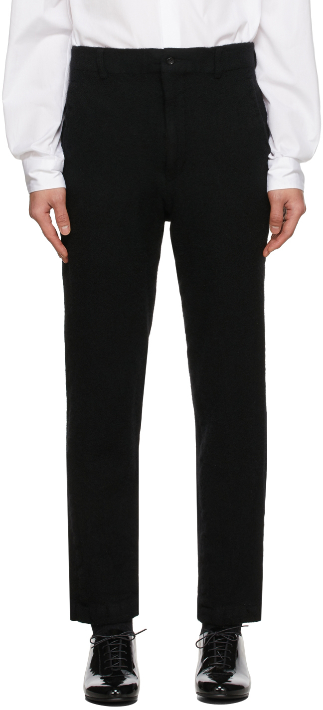 Comme des Garçons Homme Plus Black Wool Melton Trousers Comme des ...