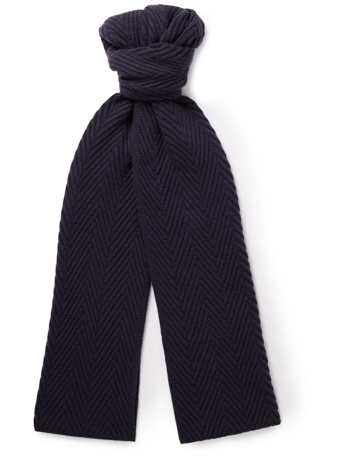 Mr P. Herringbone Merino Wool Scarf Mr P.