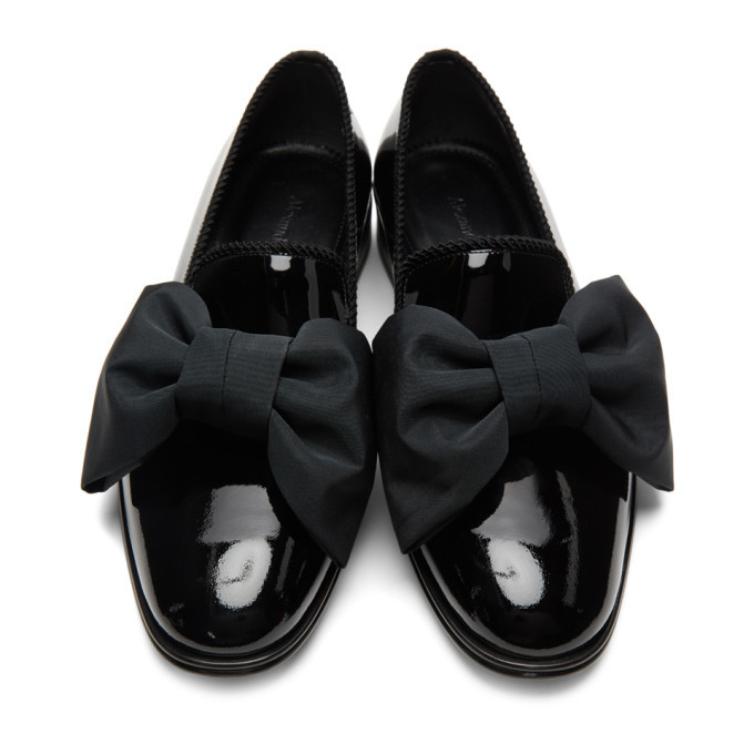 Alexander McQueen Black Patent Bow Loafers Alexander McQueen