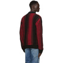 032c Black and Red Knit Logo Cardigan