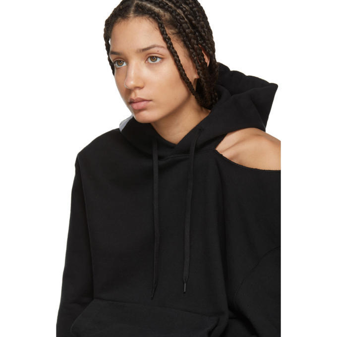 Vetements Black Open Shoulder Hoodie Vetements