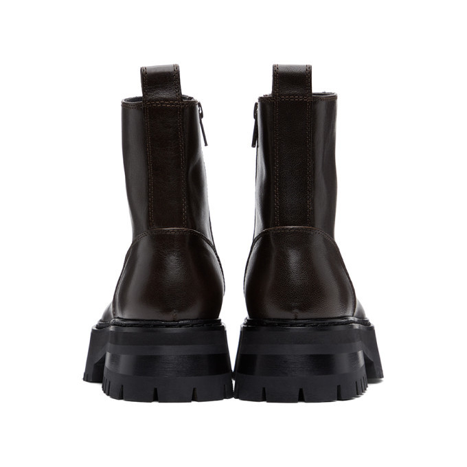 ann demeulemeester brown rustic ankle boots