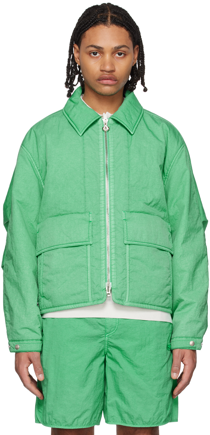 Solid Homme Green Garment-Dyed Jacket Solid Homme
