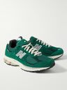 New Balance - 2002R Leather-Trimmed Suede and Mesh Sneakers - Green