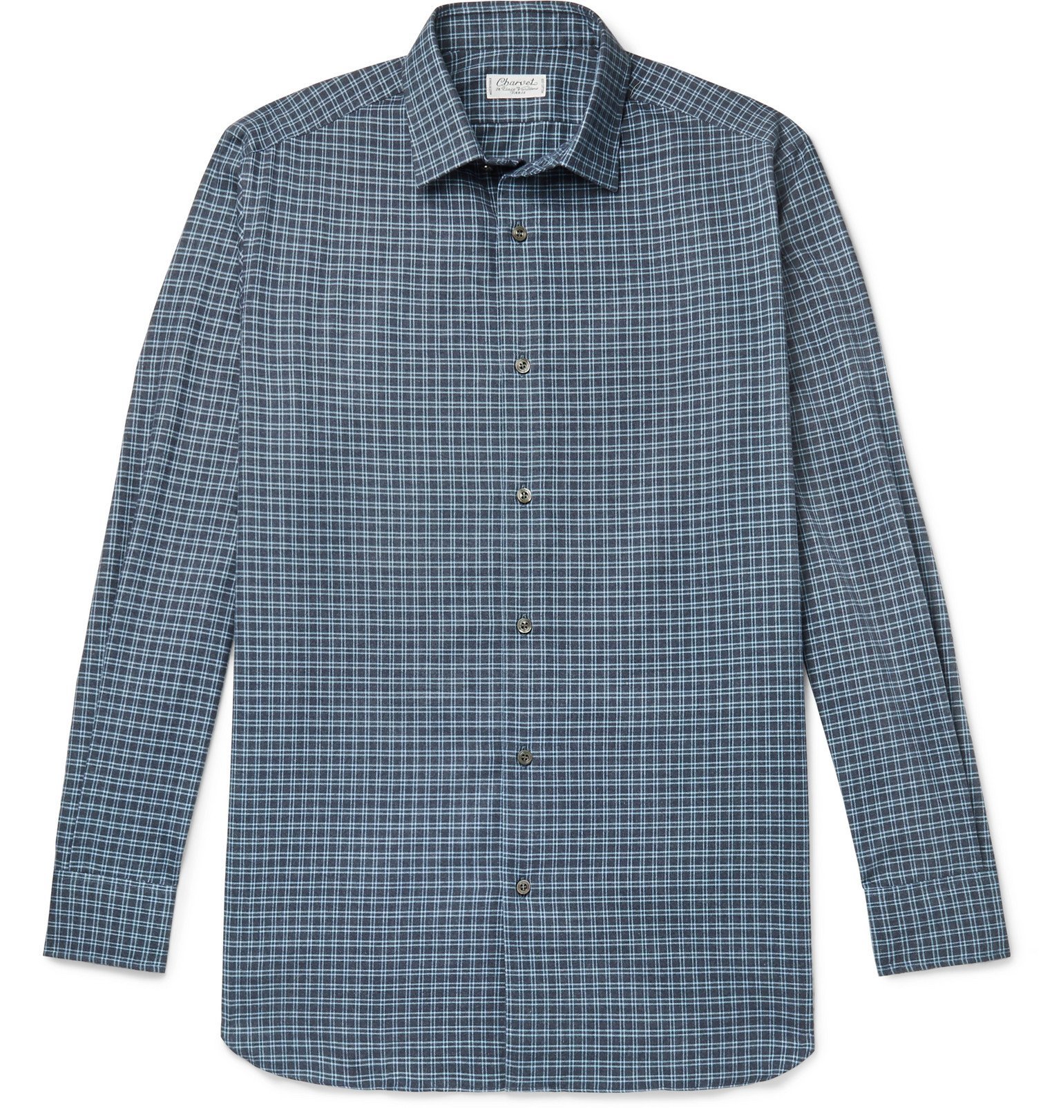 Charvet - Checked Cotton Shirt - Blue Charvet