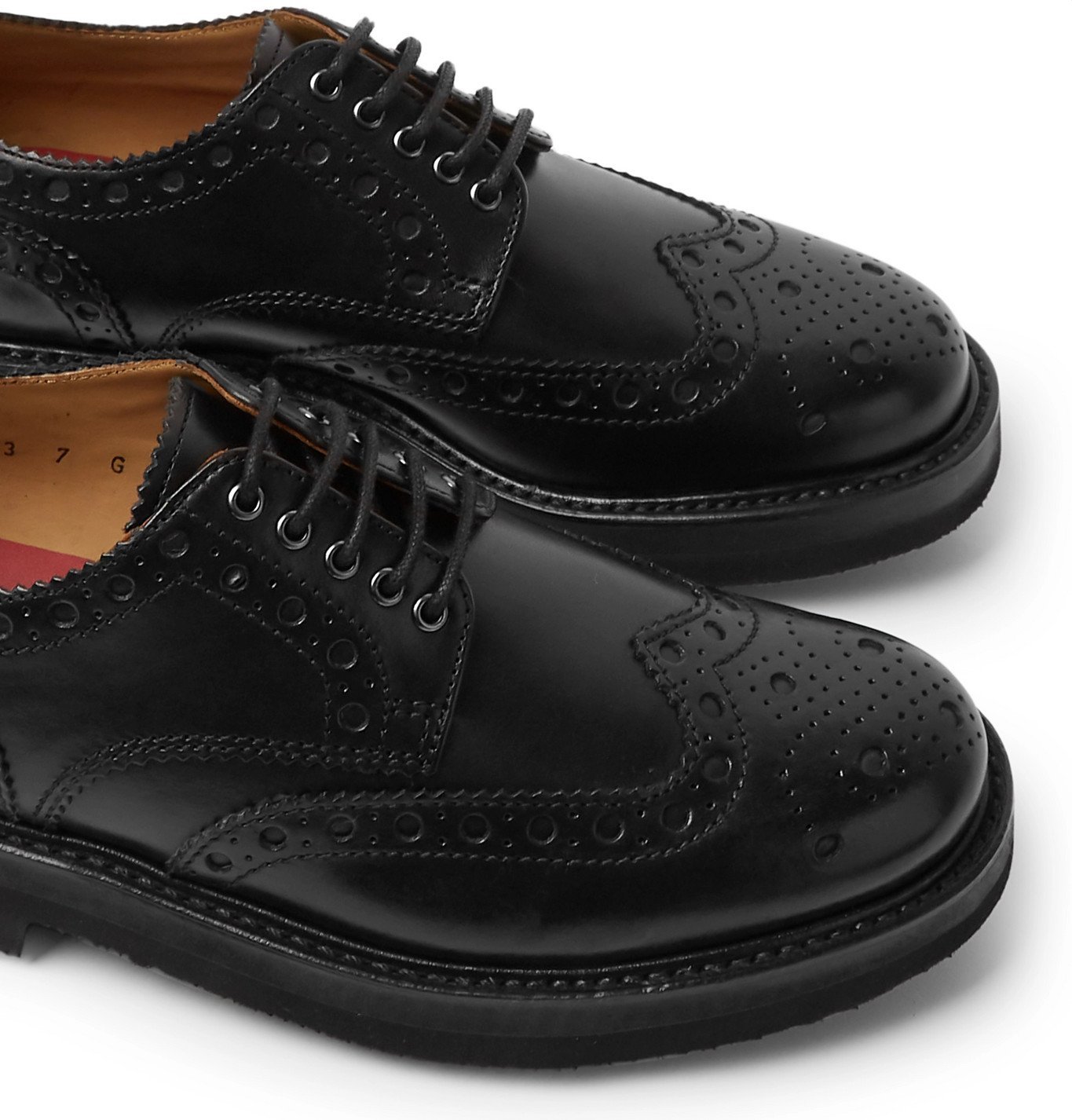 Grenson - Archie Leather Wingtip Brogues - Black Grenson
