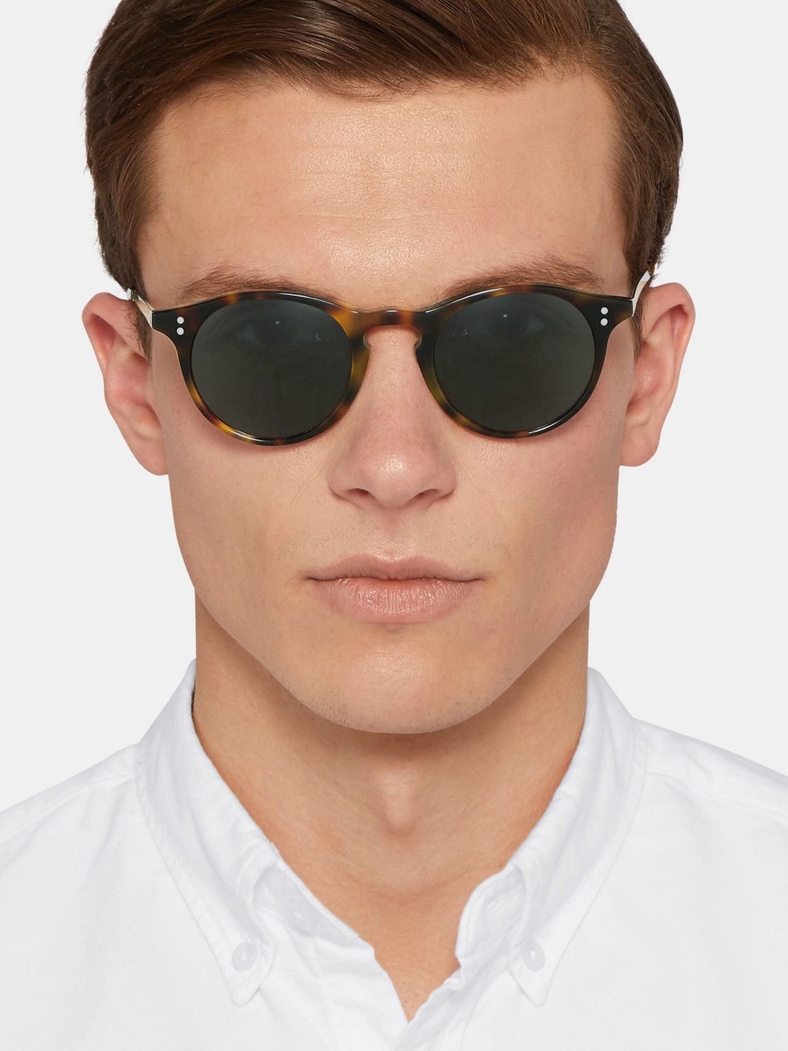 Oliver Spencer - William Round-Frame Tortoiseshell Acetate and Silver-Tone Sunglasses
