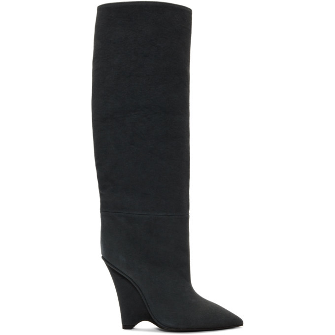 canvas wedge boots