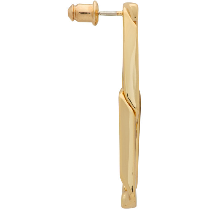 Numbering Gold Double Chain Link Earrings Numbering