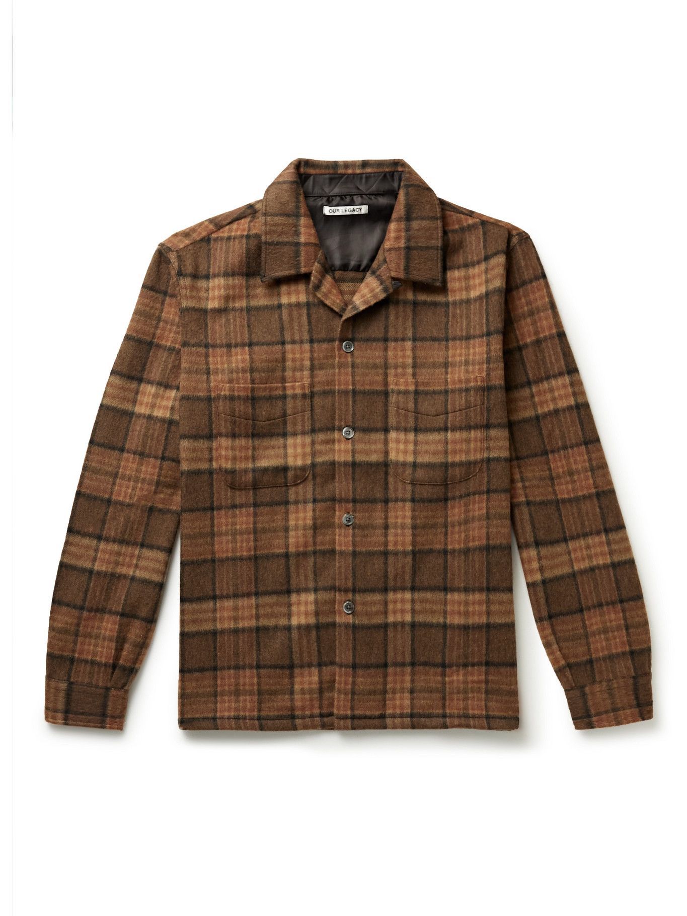 Our Legacy - Heusen Checked Wool-Blend Shirt - Brown Our Legacy