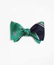Brooks Brothers Men's Crest with Stripe Reversible Bow Tie | Green