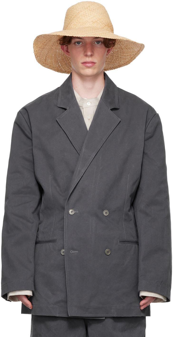 Hed Mayner Gray Cotton & Polyester Blazer Hed Mayner