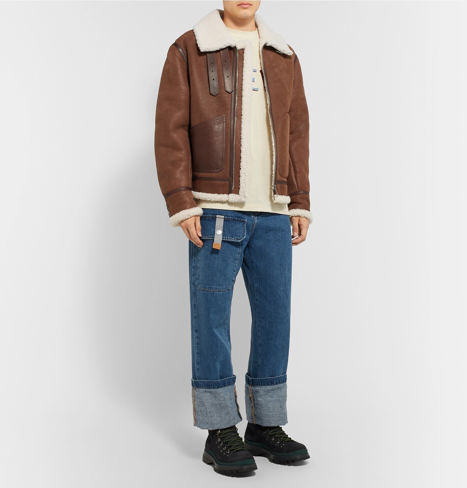 Loewe - Shearling Aviator Jacket - Brown Loewe