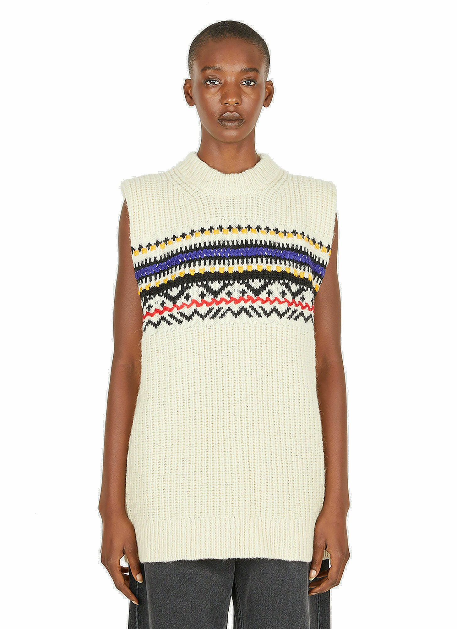 Photo: Gresley Knitted Sleeveless Sweater in White