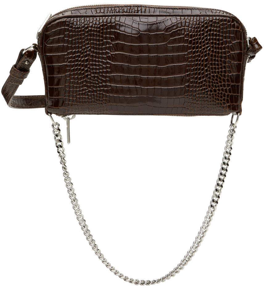 MM6 Maison Margiela Brown Upside Down Baguette Shoulder Bag MM6 Maison Margiela