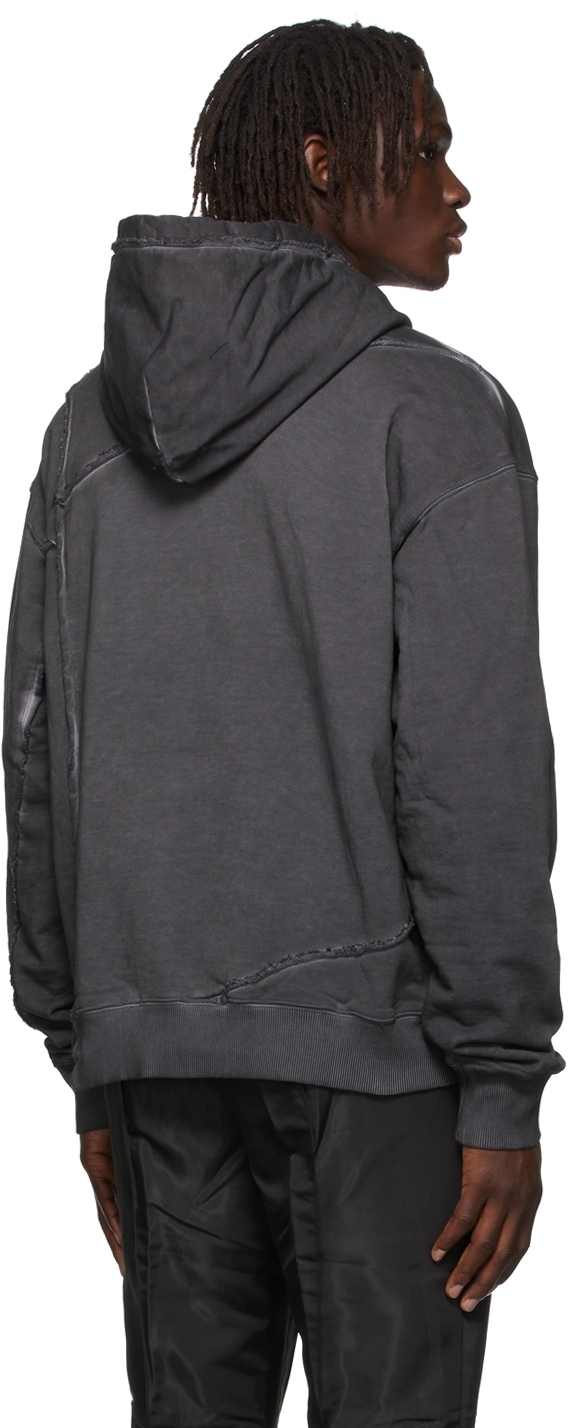 C2H4 Grey Coherence Distressed Hoodie C2H4