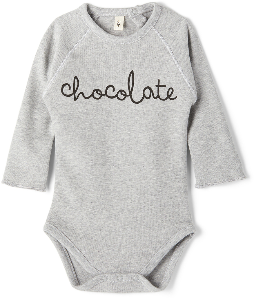 Organic Zoo Baby Grey 'Chocolate' Bodysuit