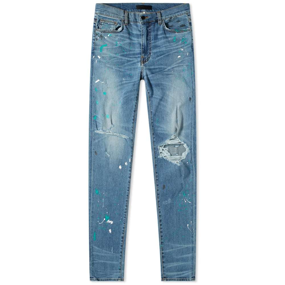amiri broken paint splatter jeans