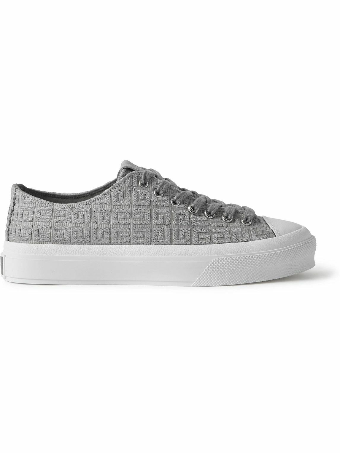 Givenchy - City Leather-Trimmed Logo-Jacquard Sneakers - Gray Givenchy