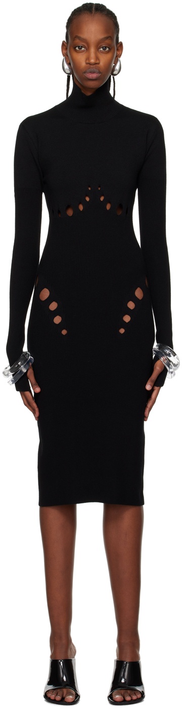 Photo: Jean Paul Gaultier Black Openworked Midi Dress