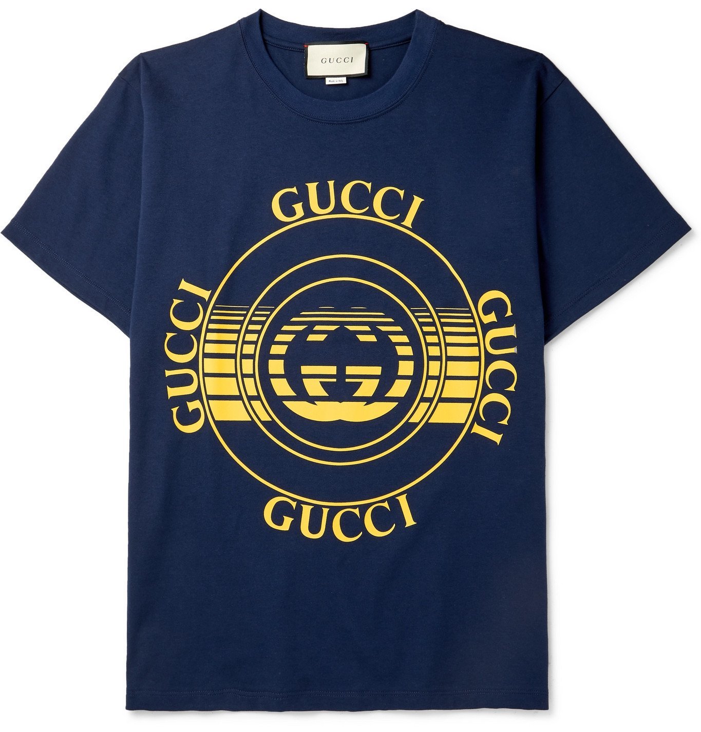 Gucci - Printed Cotton-Jersey T-Shirt - Blue Gucci