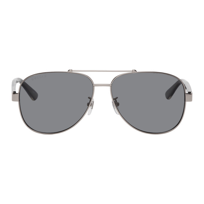 gucci gunmetal aviator sunglasses