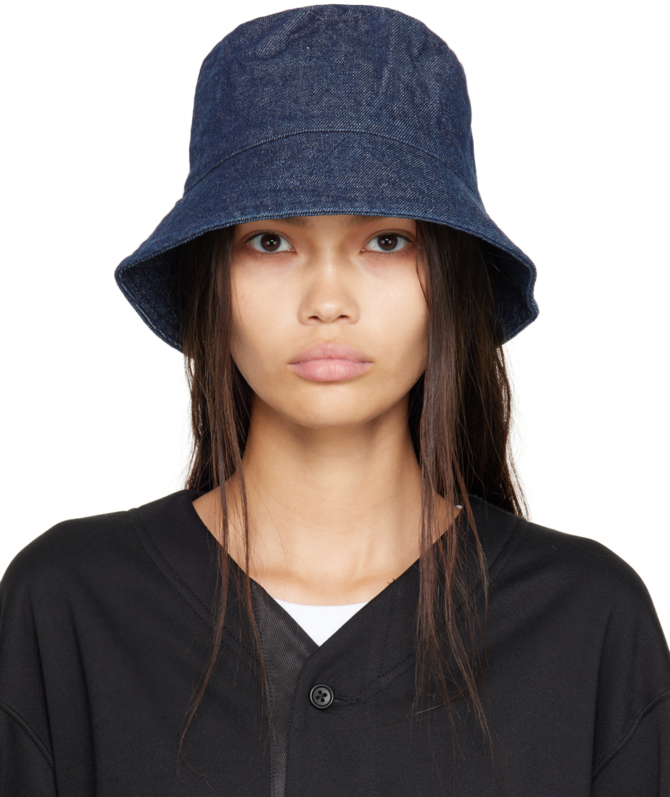 Engineered Garments Blue Asymmetrical Bucket Hat Engineered Garments