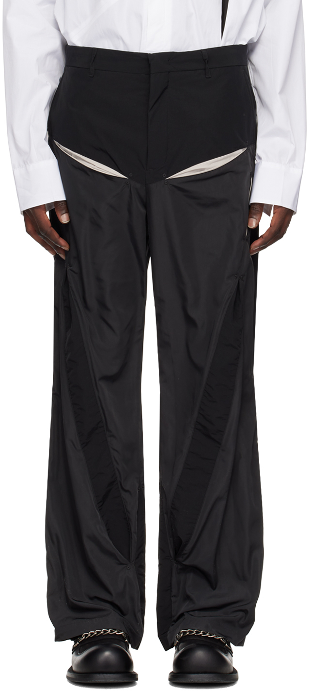 KUSIKOHC Black Paneled Trousers