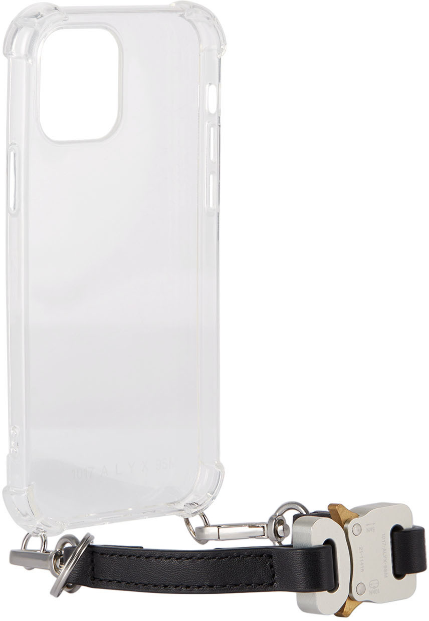 1017 ALYX 9SM Transparent Small Leather Strap iPhone 12 Case