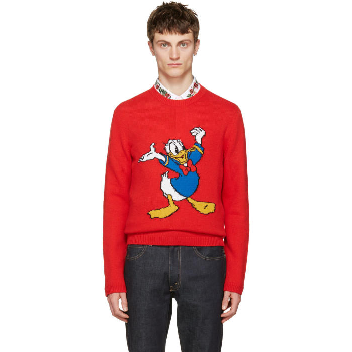 Red Donald Duck Sweater Gucci