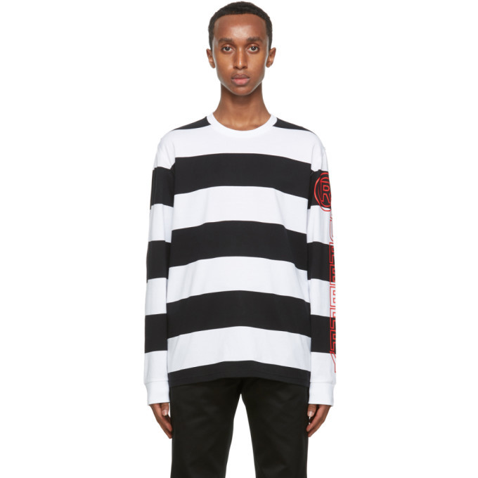 Burberry Black and White Laxley Long Sleeve T-Shirt Burberry