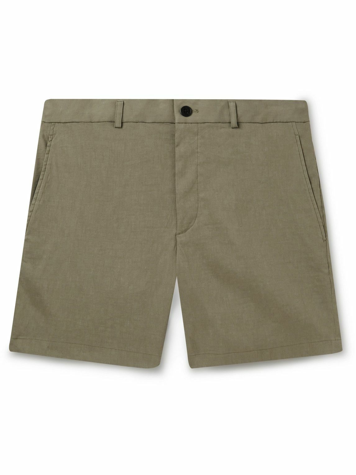 Theory - Curtis Straight-Leg Linen-Blend Shorts - Green Theory