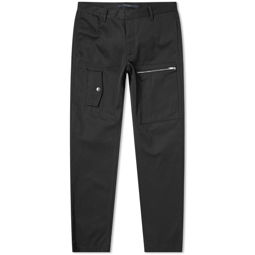 Valentino Slim Fit Twill Cargo Pant Black Valentino