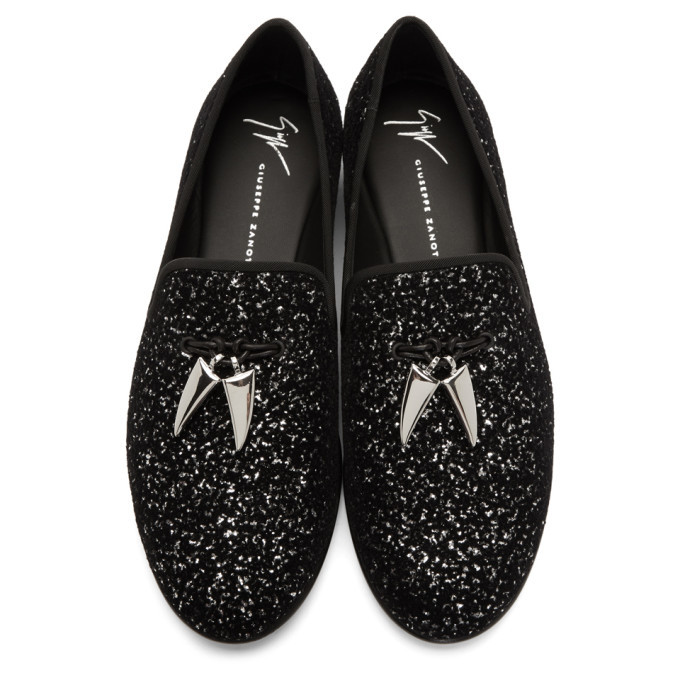 Giuseppe Zanotti Black and Silver Kevin Loafers Giuseppe Zanotti