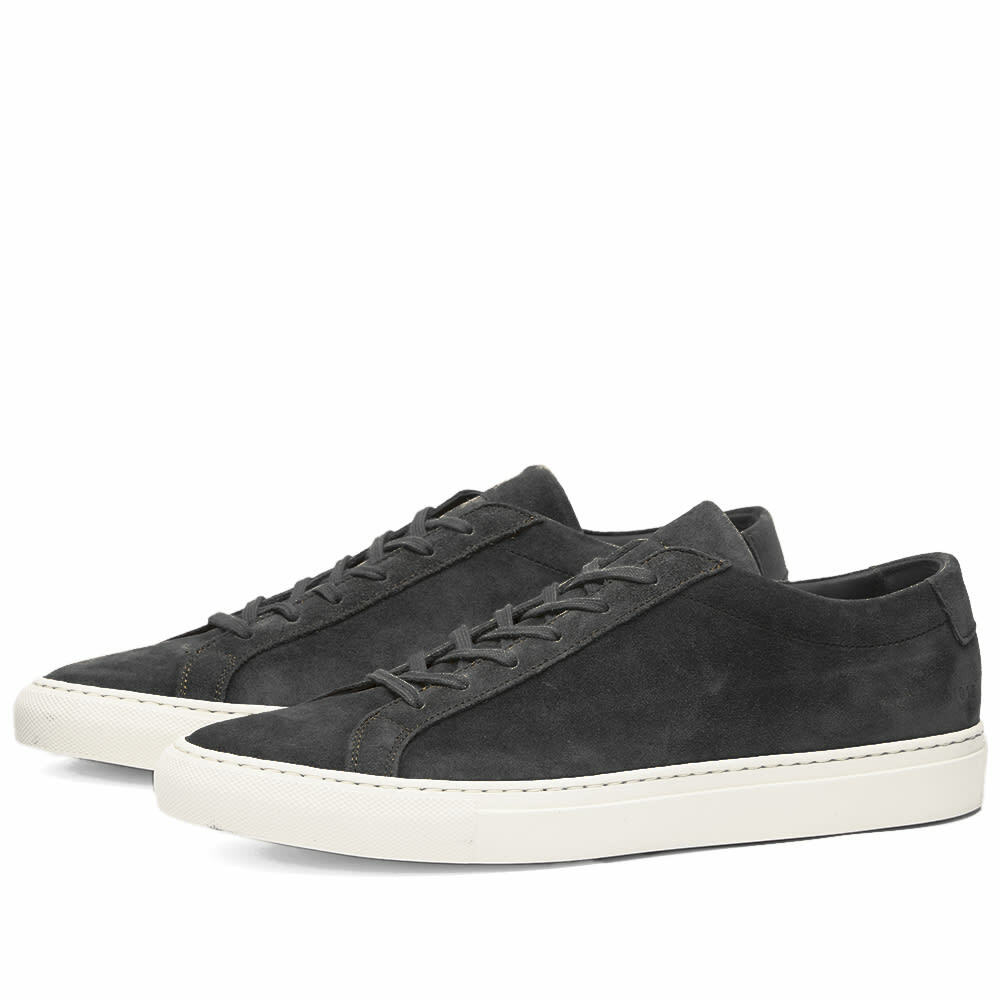 Common Projects Men's Achilles Low Suede Sneakers in Black Common Projects