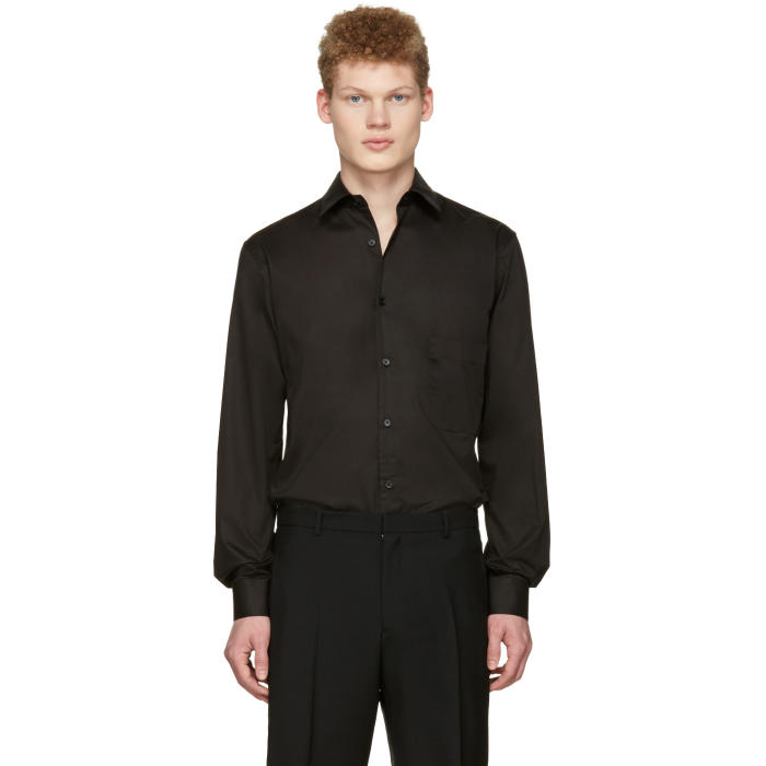 Lemaire Black Straight Collared Shirt Lemaire