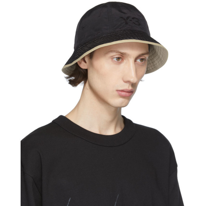 Y-3 Reversible Black Logo Bucket Hat Y-3