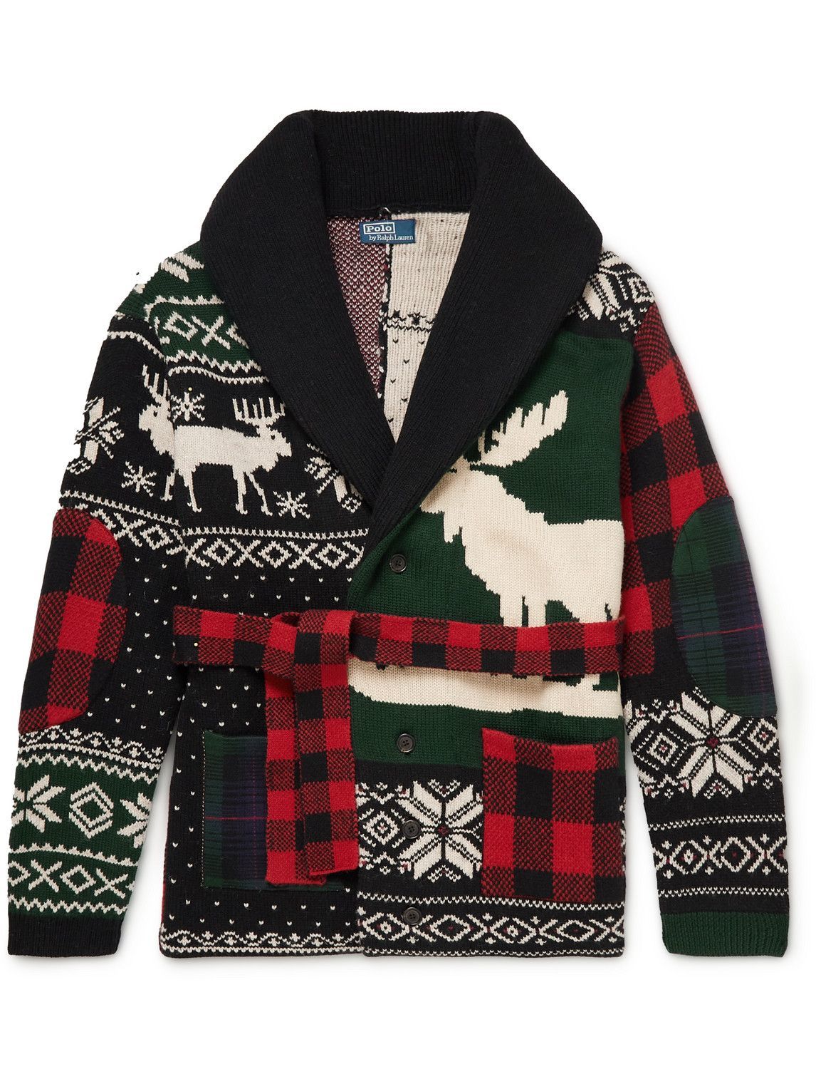 polo ralph lauren patchwork shawl cardigan