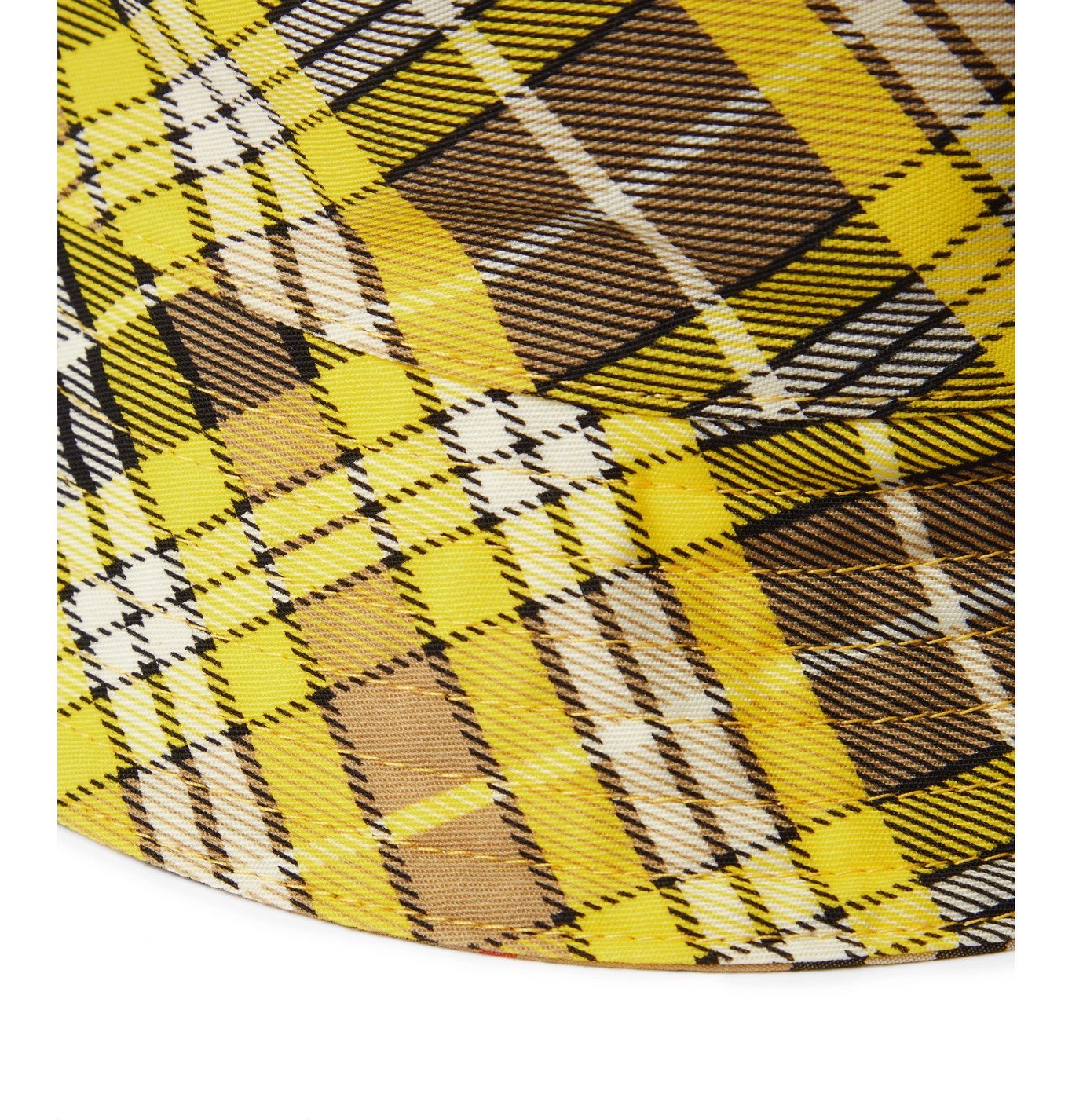 Womens Mens Accessories Mens Hats Burberry Reversible Checked Wool-blend Twill Bucket Hat in Yellow 