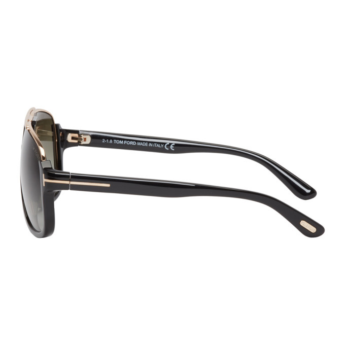 Tom Ford Black and Gold Elliot Aviator Sunglasses TOM FORD