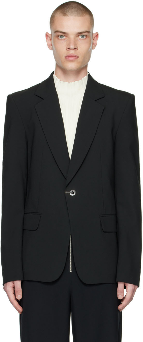 Dion Lee Black Rib Back Harness Blazer Dion Lee