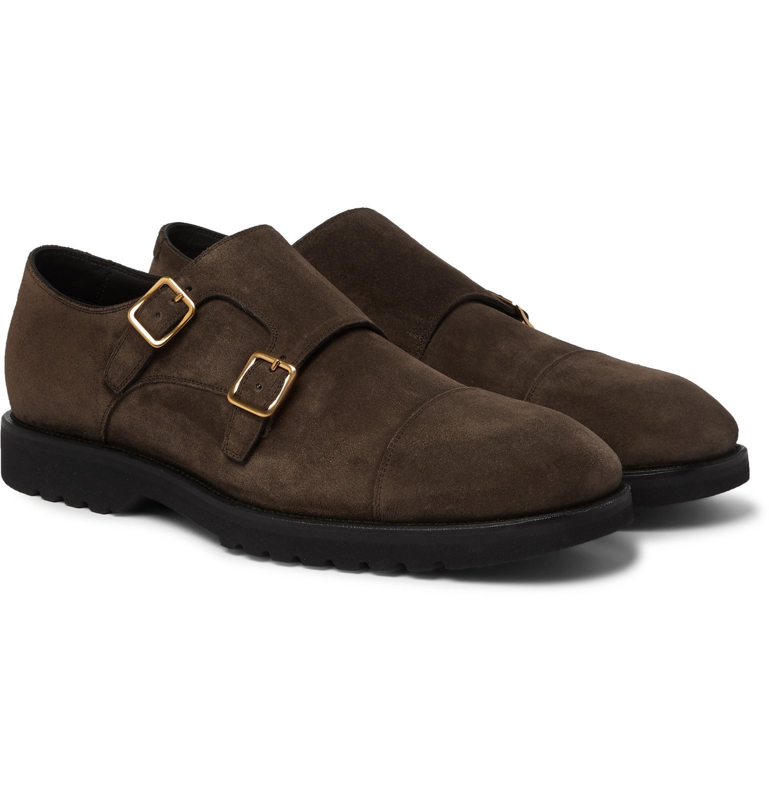 TOM FORD - Kensington Suede Monk-Strap Shoes - Brown TOM FORD