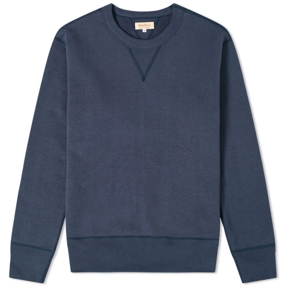 The Real McCoy's Men's 10oz Loopwheel Crew Sweat in Navy The Real McCoys