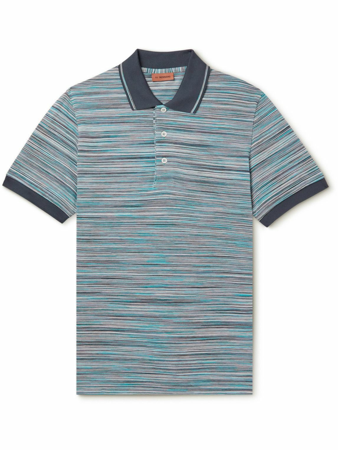 Missoni - Space-Dyed Cotton-Piqué Polo Shirt - Blue Missoni