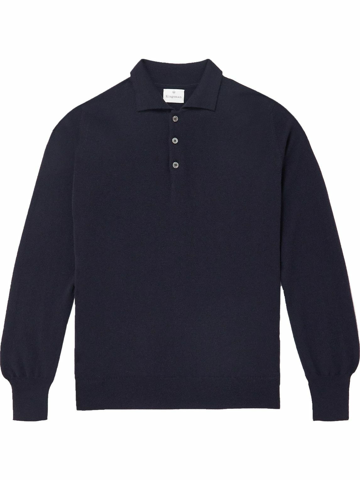 Kingsman - Oxton Cashmere Polo Shirt - Blue Kingsman