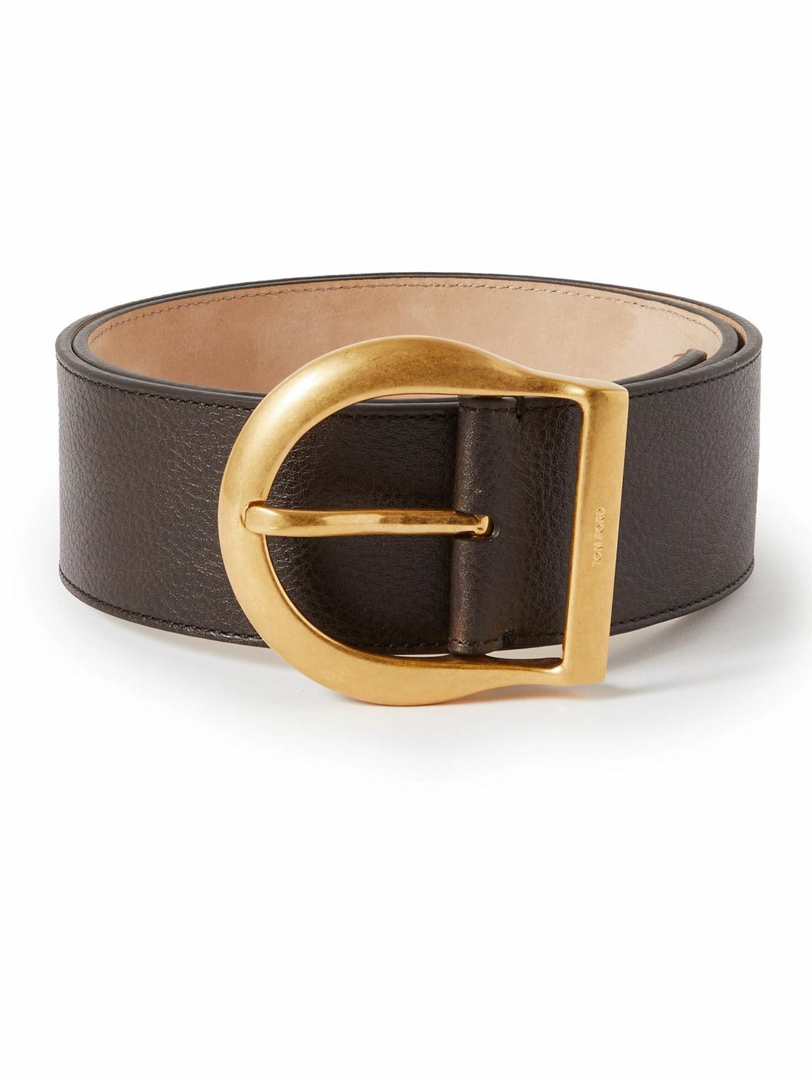 TOM FORD - Full-Grain Leather Belt - Brown TOM FORD